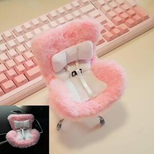 Plush Pink and White Labubu Car Seat‎ / Chair